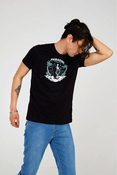 The Crow Ανδρικό μπλουζάκι με στάμπα Crew Neck Tc 7120