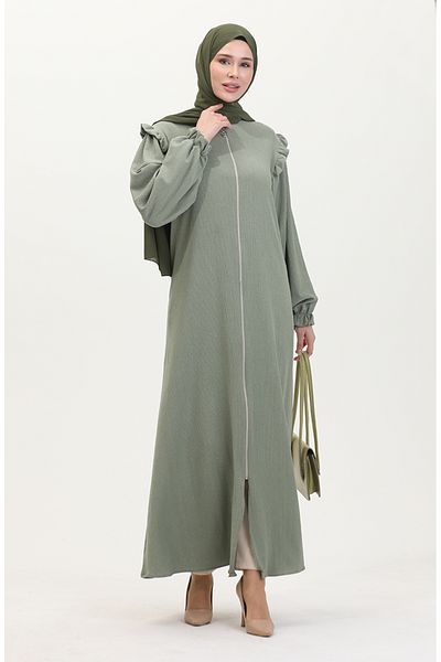 sefamerve Çağla Green Frilly Ferace - 1055-07