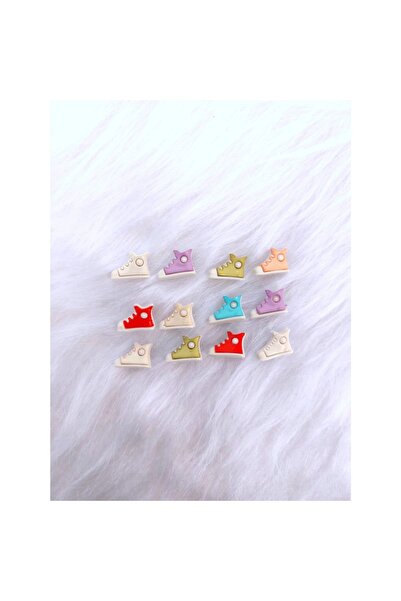 Zedhobi 24 Adet 13 Mm Arkadan Tek Delikli Karışık Renkli Bez Ayakkabı Model D...