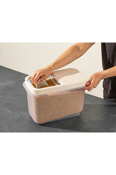 KAYAMU 10 LT Food Pulses Flour Sugar Storage Container with Sliding Lid