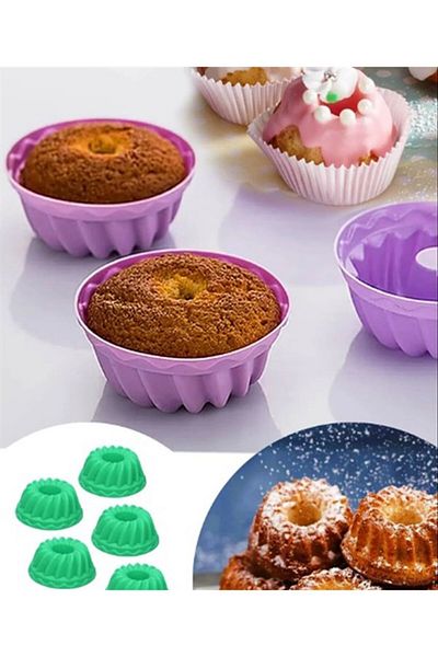 Angoravi Muffin Cake Mold Silicone 6 Pieces