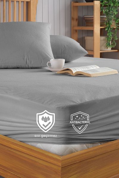 Formeya Protector de saltea gri Pamukkale Protector de saltea rezistent la apa cu micropocuri