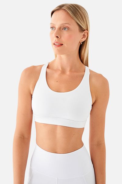 Superstacy Stella Medium Supported White Sports Bra