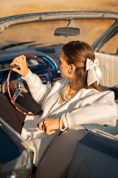 Hooopstore Λεπτομερής κρεμ ζακέτα με κουμπιά