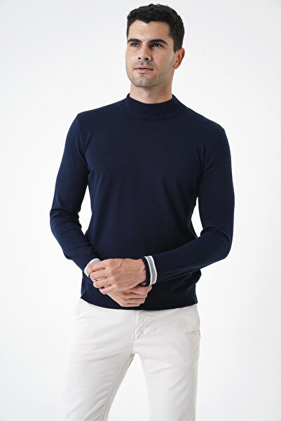 CHUBA Ανδρικό Σκούρο Μπλε Μισό Ψαράδικο Πλεχτό Πουλόβερ 20w153