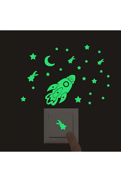 Major Selection Glow in the Dark Children's Room Socket Sticker Sets 9 X 13 cm