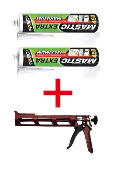 EN1 YAPI Plastik Slikon Tabancası Ve 2 Adet 450ml Goldfix Beyaz Mastik