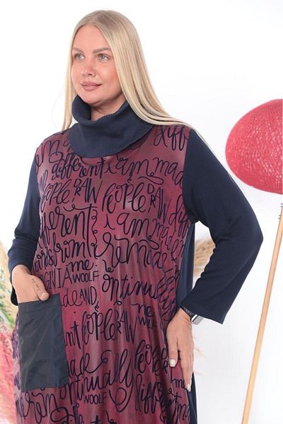 lovedrobe Plus Size Women's Dress 21532-Burgundy - 44