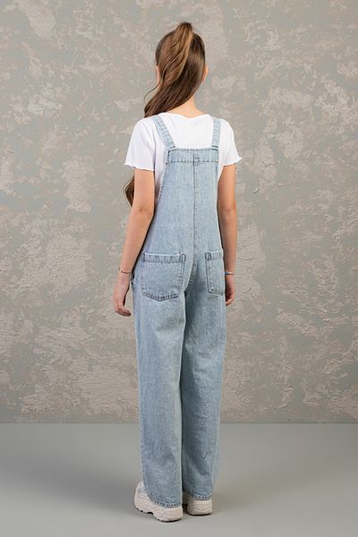 DMB BOYS & GIRLS Salopetă confortabilă cu picior lat, denim, salopetă pentru fete