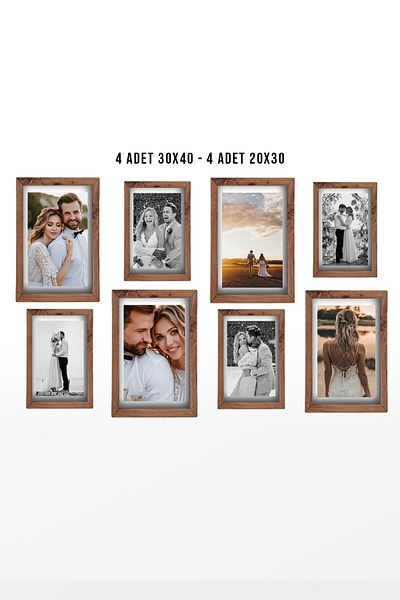 yhfoto Дървени MDF PVC рамки за снимки за 4 снимки - 30x40 / 21x30