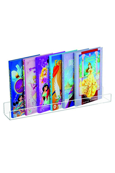 Pleksi Marketi Pleksi Kitap Duvar Rafı Şeffaf--40x10cm Koruma Jelatinlerini Sökünüz--