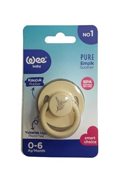 Wee Baby Pure Yuvarlak Uçlu Emzik 0-6 Ay No:1 Krem K:698