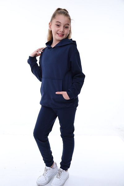 ZUZUNGA Σετ παιδικής φόρμας Navy Blue 3-10 ετών - Κουκούλα, 2 νήματα ανυψωτικά και τσέπες καγκουρό