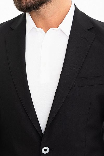 Mcr Straight Slim Fit Mono Collar Men's Suit Black - 45306.24Y