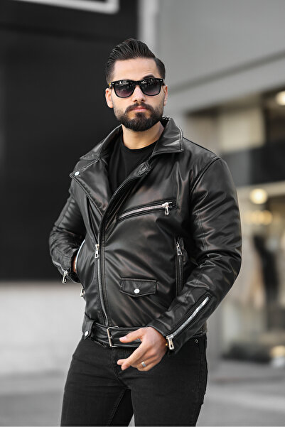 RHONES Pánský zimní kožený kabát Cruvase