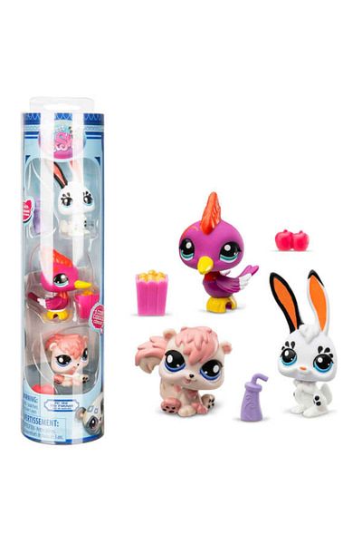 Sunman Littlest Pet Shop Minis 3-Piece Figure Set - Rabbit, Woodpecker, Squirrel S2 05974