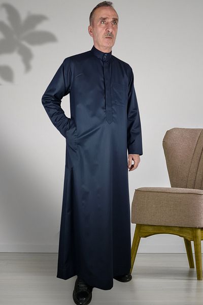 Royal Attire Hajj Umrah Clothes - Hidden Button, Long Sleeve and Pocket Men's Festival