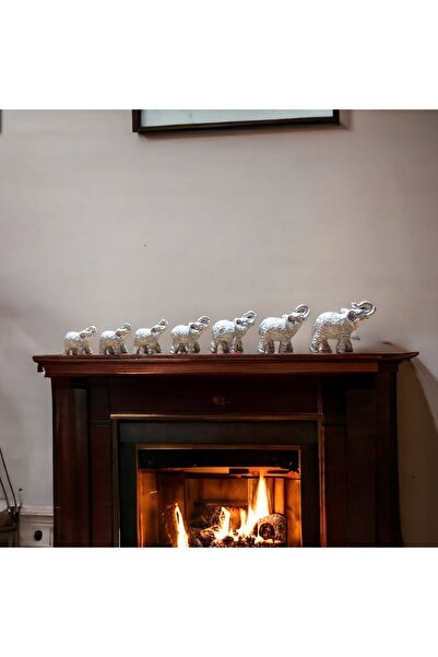 TAŞDEVRİLIFE 7 li Fil Biblo Seti Gümüş