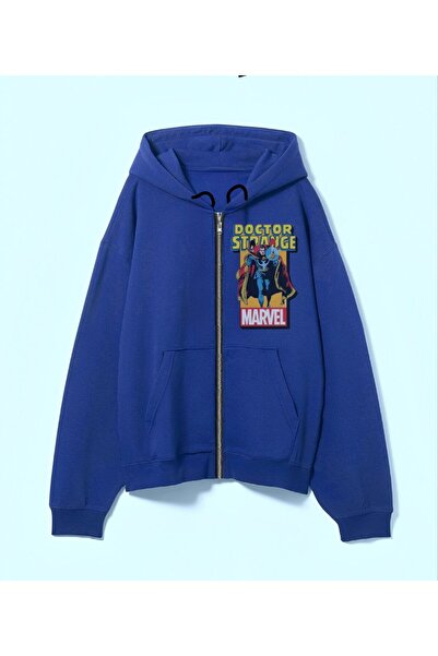 MAYDAY CULTURE سترة دكتور سترينج ذات قصة مستقيمة للجنسين مع قلنسوة Y2K Grunge