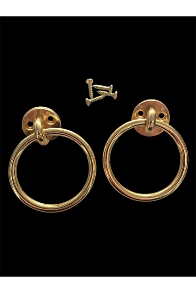YASAX Halka Kulp Altın Üstten Vidalı Sandalye İçin — 2 Adet ( Vidalar Dahil )