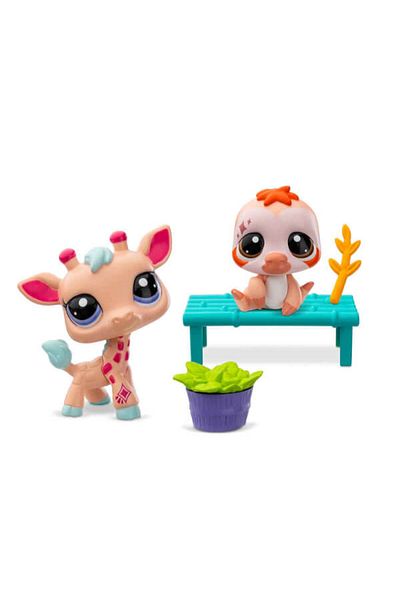 Sunman Littlest Pet Shop Minis 2-Piece Figure Set S2 S 00000620   Giraffe and Sloth