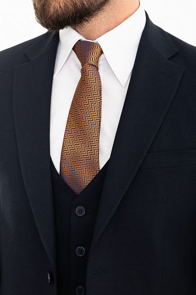 Mcr Straight Slim Fit Mono Collar Classic Men's Suit Navy Blue - 45313.24Y