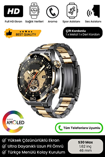 Noriyen Premium Serisi 1.62 İnç Büyük HD Ekran Spor Sağlık Sensörlü iOS Andro...