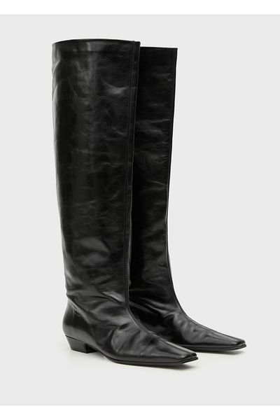 MANGO Woman 100% skórzane wysokie buty