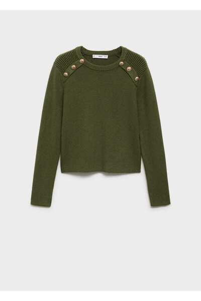 MANGO Woman Düğmeleri taş detaylı kazak