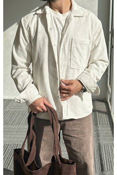 Hazhers Чоловіча сорочка оверсайз з коміром і довгими рукавами, зимова сорочка