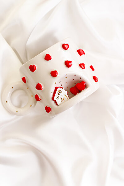 SİNEM YAMAN HOME KALP EV EL YAPIMI SERAMİK KUPA / HANDMADE SERAMİK KUPA