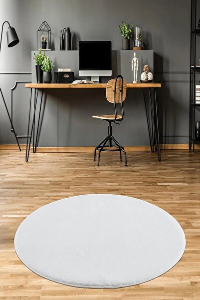 SİMEREV HALI HOME CONSEPT White Post Plush Rabbit Hair Non-Slip Base Machine ...