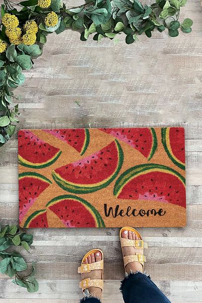 Valerine Life Watermelon Slice Patterned Red Welcome Welcome Door Mat 45X70Cm