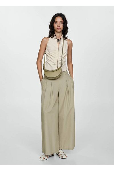 MANGO Woman Striped Zipper Blouse