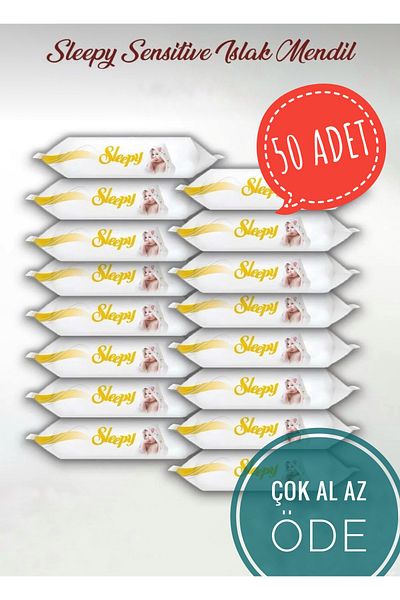 Sleepy 1250 Sheets Baby Wet Towels - 25X50 Pieces