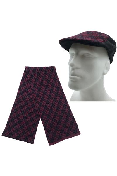 AXE SPORTSWEAR Men's Winter Set of 2 - Wool Patterned Cap Hat and Scarf Hat