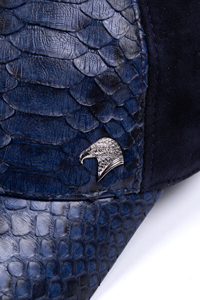 fubileather Detailní baseballová čepice z pravé hadí kůže