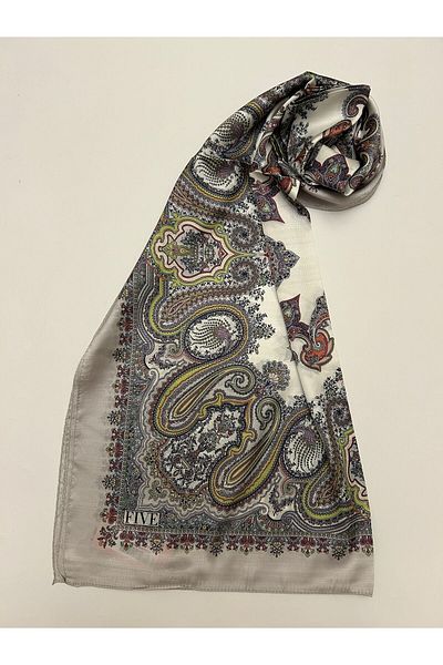 FİVESCARF Μοτίβο κεντήματος Voile Μεταξωτό Σάλι