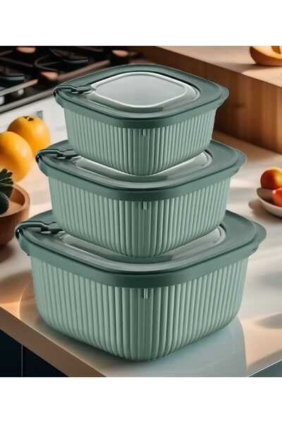 Dünya Plastik 3'LÜ MICRO LINE SAKLAMA KABI (600ML-1100ML-1800ML)