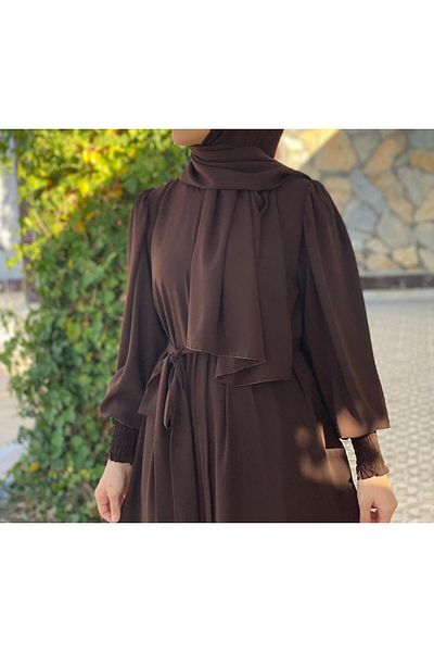 NAKŞİDİL Medina Silk Balloon Arm Ferace
