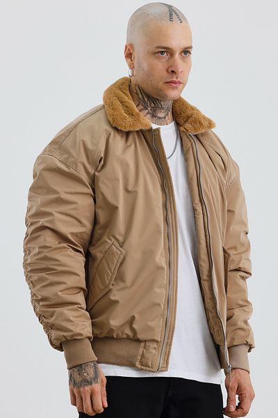 MADZEYMODA Мъжко кожено яке с детайлна подплата, премиум палто от норка Mz51102