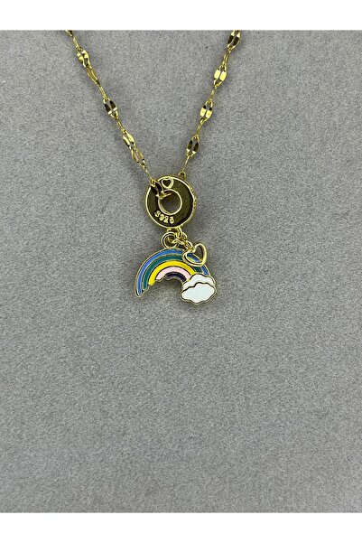 Acra Jewelry Rainbow Charm Gold Necklace