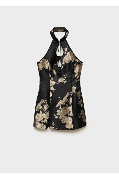 MANGO Woman Σατέν φόρεμα με ανοιχτή πλάτη