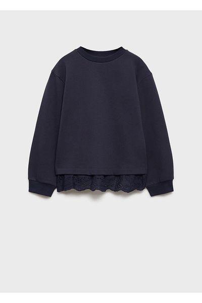 MANGO Kids Cotton sweatshirt with embroidery detail