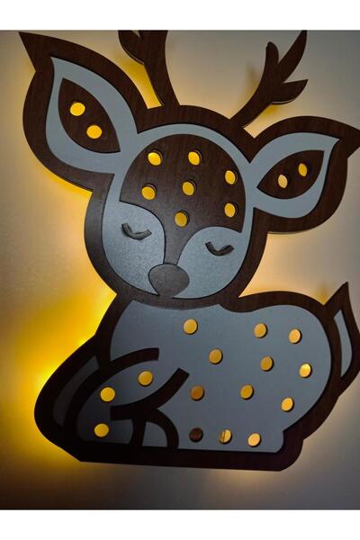 DT Dekor Treni Fairy Led Wooden Gazelle Children-Teenager Room Night Light