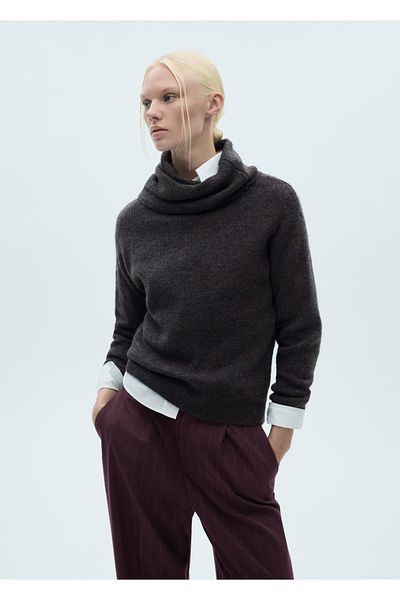 MANGO Woman Pulover tricotat cu gât