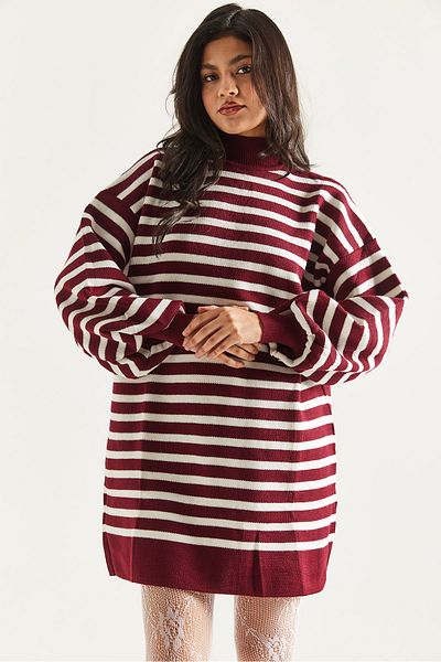İKLİM LİFE Striped Ballon Sleeve Tunic