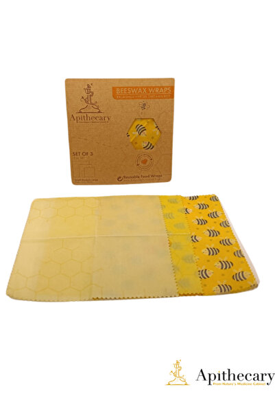 Apithecary Shopexxtra - Set of 3 Small Size Waxed Food Cloth, Multi-Purpose
