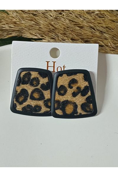 mos&more Leopard Textured Stylish Evening Dress Daily Women's Earrings