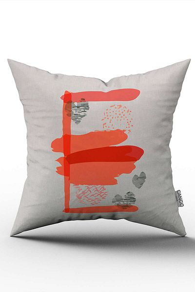 Cango Home Roșu Portocaliu Modern Litere Imprimate Digital Husă Pernă Cgh672